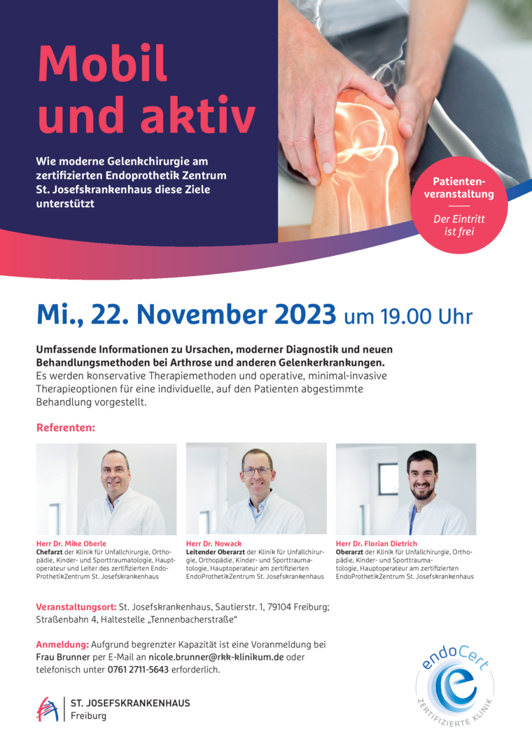 Mobil und aktiv Patientenveranstaltung St. Josefskrankenhaus Freiburg